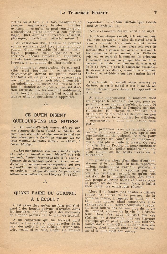 Texte de théâtre de marionnettes à jouer aux enfants